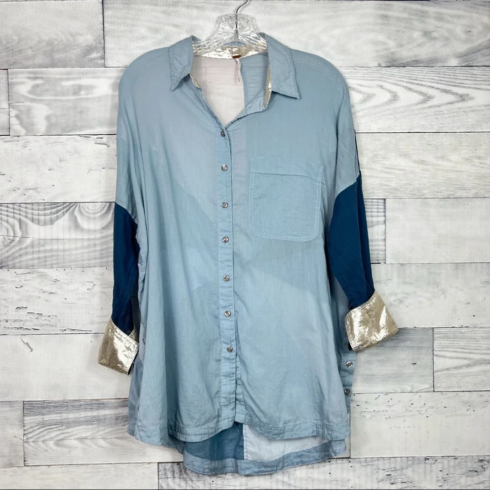 Free People Rainbow Rays Button Down - Picture 2 of 6